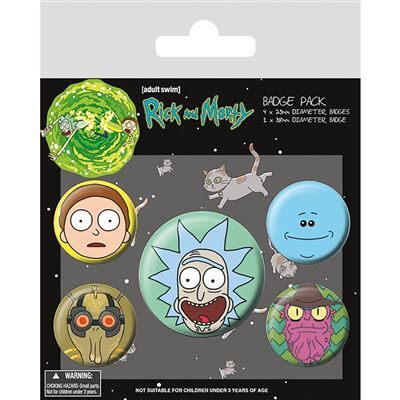Badge-Pack-Rick-And-Morty-Face