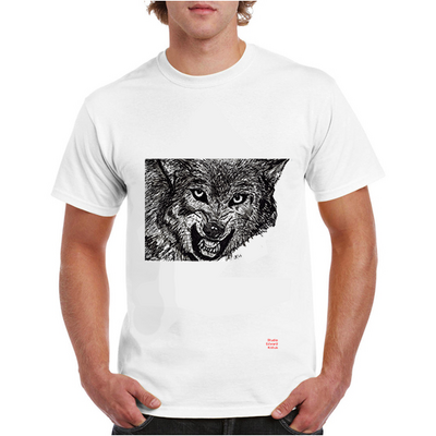 T_Shirt_wit_edwardkobus_wolf