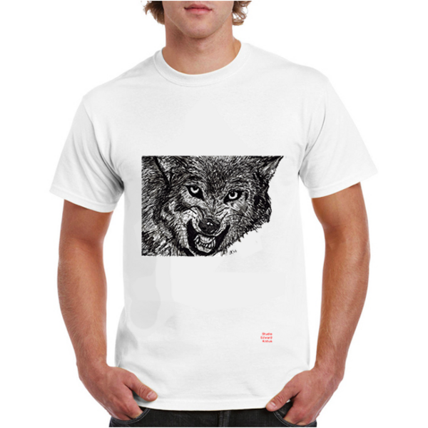 T_Shirt_wit_edwardkobus_wolf